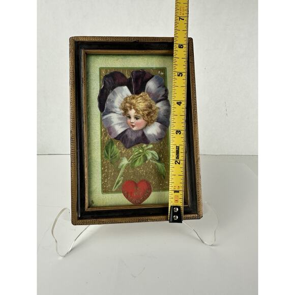 Tucks 20 Little Lovers Valentine Girls Head in Pansy Vintage Postcard A54 - Picture 3 of 4